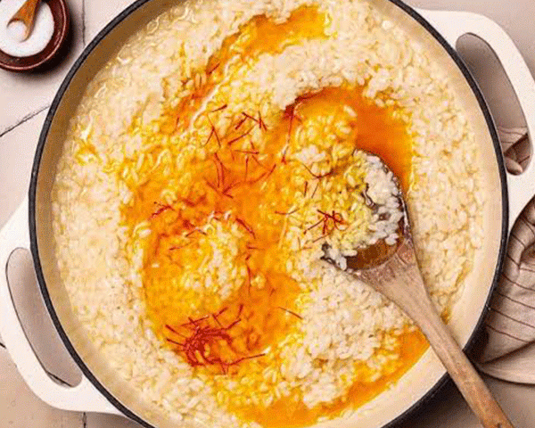 Creamy saffron risotto