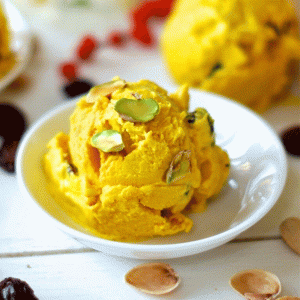 Persian Saffron and Pistachio Ice Cream