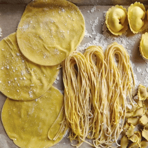 Fresh saffron pasta